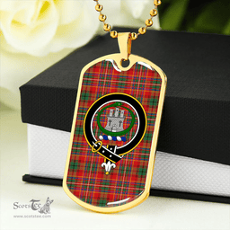 ScottishPlaid Innes Dress Dance Clan Tartan Dog Tag Necklace - Crest Classic Scottish Plaid Tartan Plaid