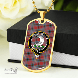 ScottishPlaid Kidd Rock and Wheel Weathered Clan Tartan Dog Tag Necklace - Crest Classic Scottish Plaid Tartan Plaid