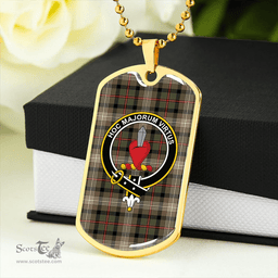 ScottishPlaid Logan #8 Ancient Clan Tartan Dog Tag Necklace - Crest Classic Scottish Plaid Tartan Plaid