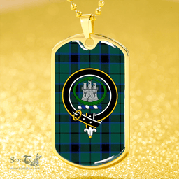 ScottishPlaid Innes Hunting Lyon Weathered Clan Tartan Dog Tag Necklace - Crest Classic Scottish Plaid Tartan Plaid