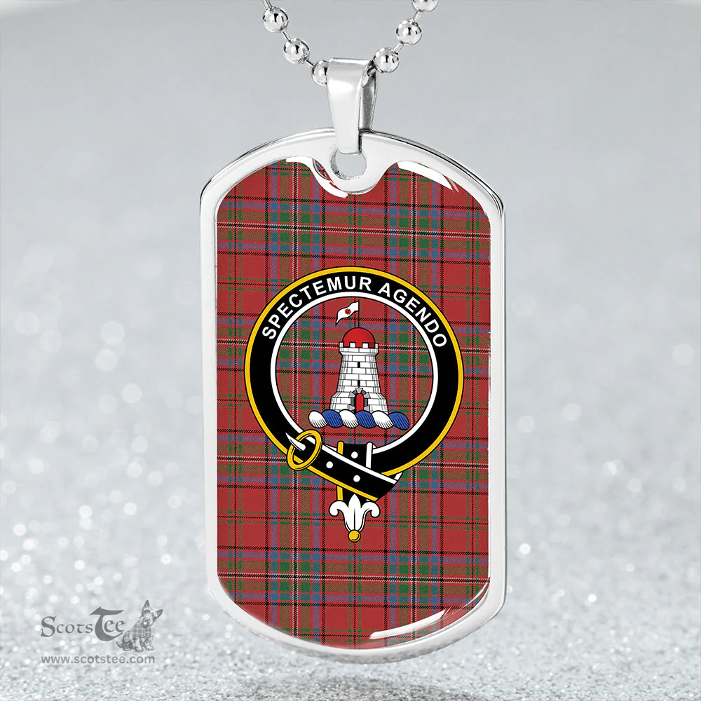 ScottishPlaid MacClure Ancient Clan Tartan Dog Tag Necklace - Crest Classic Scottish Plaid Tartan Plaid