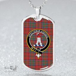 ScottishPlaid MacClure Ancient Clan Tartan Dog Tag Necklace - Crest Classic Scottish Plaid Tartan Plaid