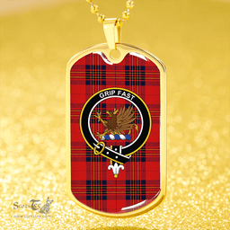 ScottishPlaid Leslie Modern Clan Tartan Dog Tag Necklace - Crest Classic Scottish Plaid Tartan Plaid
