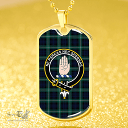 ScottishPlaid Lamont Modern Clan Tartan Dog Tag Necklace - Crest Classic Scottish Plaid Tartan Plaid