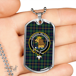 ScottishPlaid MacCainsh Modern Clan Tartan Dog Tag Necklace - Crest Classic Scottish Plaid Tartan Plaid