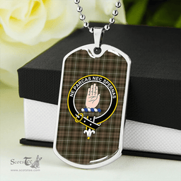 ScottishPlaid Lamont Heather (MacLamont Heather) Modern Clan Tartan Dog Tag Necklace - Crest Classic Scottish Plaid Tartan Plaid