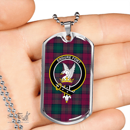 ScottishPlaid Lindsay #2 Modern Clan Tartan Dog Tag Necklace - Crest Classic Scottish Plaid Tartan Plaid