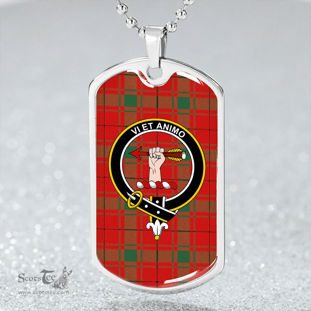 ScottishPlaid MacCulloch #2 (Donald Lord of the Isles #2) Modern Clan Tartan Dog Tag Necklace - Crest Classic Scottish Plaid Tartan Plaid