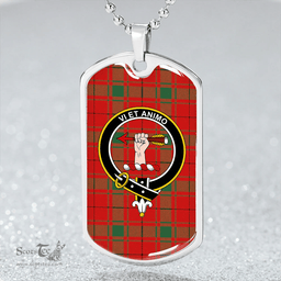 ScottishPlaid MacCulloch #2 (Donald Lord of the Isles #2) Modern Clan Tartan Dog Tag Necklace - Crest Classic Scottish Plaid Tartan Plaid