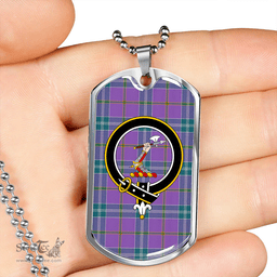 ScottishPlaid Jackson Ancient Clan Tartan Dog Tag Necklace - Crest Classic Scottish Plaid Tartan Plaid