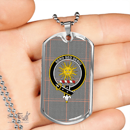 ScottishPlaid Kerr Shepherd's Plaid Clan Tartan Dog Tag Necklace - Crest Classic Scottish Plaid Tartan Plaid