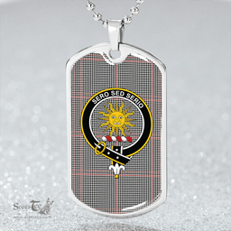 ScottishPlaid Kerr Shepherd's Plaid Clan Tartan Dog Tag Necklace - Crest Classic Scottish Plaid Tartan Plaid