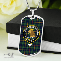 ScottishPlaid MacCainsh Modern Clan Tartan Dog Tag Necklace - Crest Classic Scottish Plaid Tartan Plaid