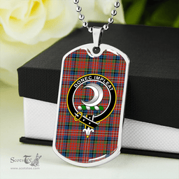ScottishPlaid Kidd Rock and Wheel Ancient Clan Tartan Dog Tag Necklace - Crest Classic Scottish Plaid Tartan Plaid