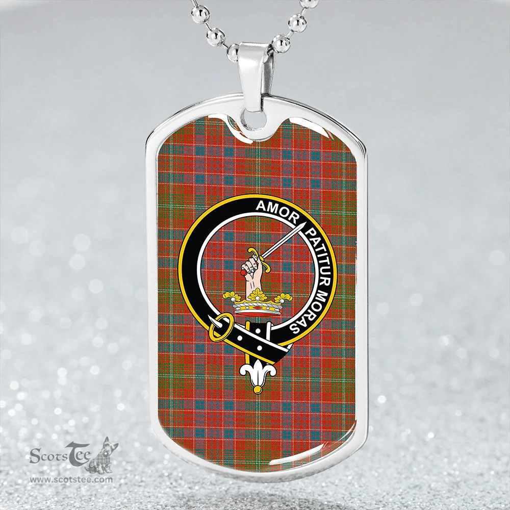 ScottishPlaid Lumsden Ancient Clan Tartan Dog Tag Necklace - Crest Classic Scottish Plaid Tartan Plaid