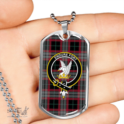 ScottishPlaid Lindsay Hunting Modern Clan Tartan Dog Tag Necklace - Crest Classic Scottish Plaid Tartan Plaid