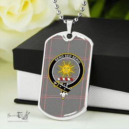 ScottishPlaid Kerr Shepherd's Plaid Clan Tartan Dog Tag Necklace - Crest Classic Scottish Plaid Tartan Plaid