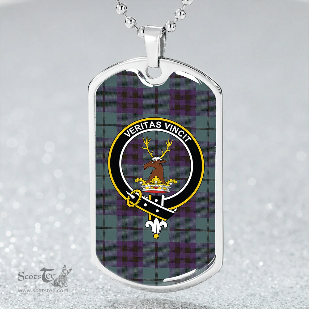 ScottishPlaid Keith (Austin) Weathered Clan Tartan Dog Tag Necklace - Crest Classic Scottish Plaid Tartan Plaid