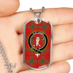ScottishPlaid MacCulloch #2 (Donald Lord of the Isles #2) Modern Clan Tartan Dog Tag Necklace - Crest Classic Scottish Plaid Tartan Plaid