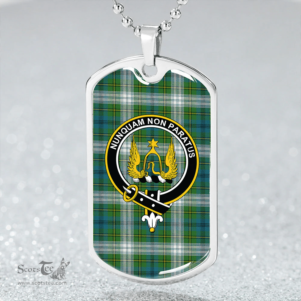 ScottishPlaid Johnstone Dress (Johnson Dress) Ancient Clan Tartan Dog Tag Necklace - Crest Classic Scottish Plaid Tartan Plaid