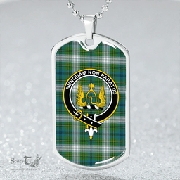 ScottishPlaid Johnstone Dress (Johnson Dress) Ancient Clan Tartan Dog Tag Necklace - Crest Classic Scottish Plaid Tartan Plaid