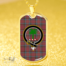 ScottishPlaid Leighton Weathered Clan Tartan Dog Tag Necklace - Crest Classic Scottish Plaid Tartan Plaid