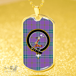 ScottishPlaid Jackson Ancient Clan Tartan Dog Tag Necklace - Crest Classic Scottish Plaid Tartan Plaid
