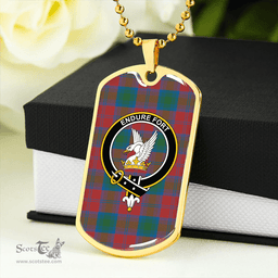 ScottishPlaid Lindsay Ancient Clan Tartan Dog Tag Necklace - Crest Classic Scottish Plaid Tartan Plaid