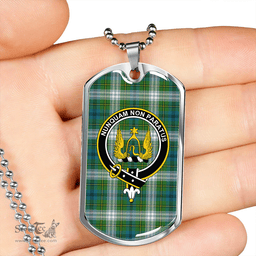 ScottishPlaid Johnstone Dress (Johnson Dress) Ancient Clan Tartan Dog Tag Necklace - Crest Classic Scottish Plaid Tartan Plaid