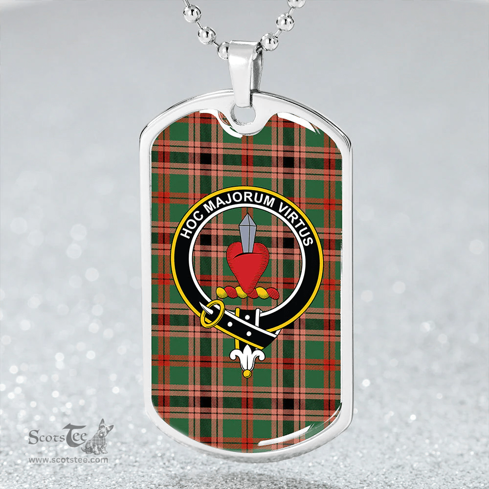 ScottishPlaid Logan #2 Ancient Clan Tartan Dog Tag Necklace - Crest Classic Scottish Plaid Tartan Plaid
