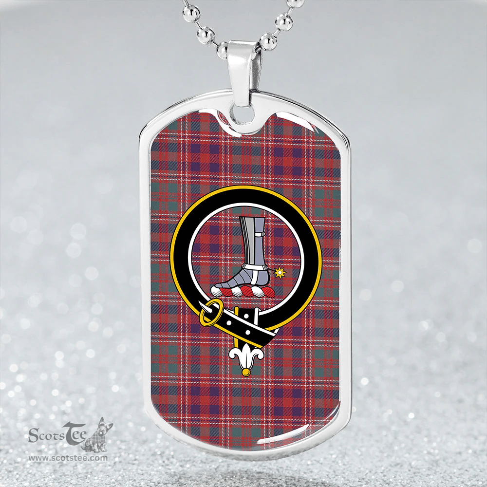 ScottishPlaid MacColl (MacCall) Weathered Clan Tartan Dog Tag Necklace - Crest Classic Scottish Plaid Tartan Plaid