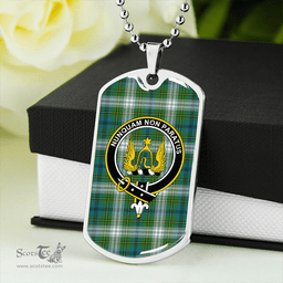 ScottishPlaid Johnstone Dress (Johnson Dress) Ancient Clan Tartan Dog Tag Necklace - Crest Classic Scottish Plaid Tartan Plaid