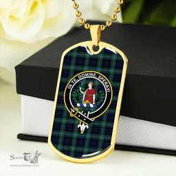 ScottishPlaid Lyon (Liall/Lyall/Lyle) Modern Clan Tartan Dog Tag Necklace - Crest Classic Scottish Plaid Tartan Plaid