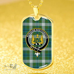 ScottishPlaid Johnstone Dress (Johnson Dress) Ancient Clan Tartan Dog Tag Necklace - Crest Classic Scottish Plaid Tartan Plaid
