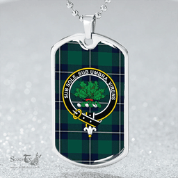 ScottishPlaid Irvine Modern Clan Tartan Dog Tag Necklace - Crest Classic Scottish Plaid Tartan Plaid
