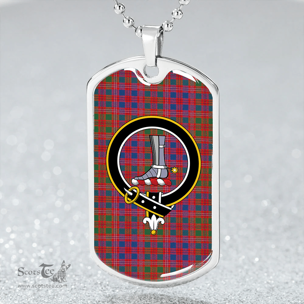 ScottishPlaid MacColl Hunting (MacCall Hunting) Modern Clan Tartan Dog Tag Necklace - Crest Classic Scottish Plaid Tartan Plaid