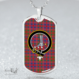 ScottishPlaid MacColl Hunting (MacCall Hunting) Modern Clan Tartan Dog Tag Necklace - Crest Classic Scottish Plaid Tartan Plaid