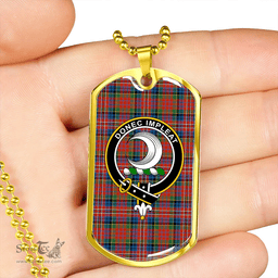 ScottishPlaid Kidd Rock and Wheel Ancient Clan Tartan Dog Tag Necklace - Crest Classic Scottish Plaid Tartan Plaid