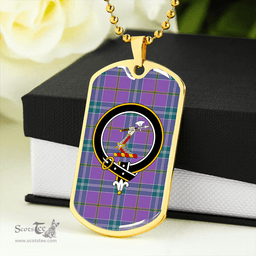 ScottishPlaid Jackson Ancient Clan Tartan Dog Tag Necklace - Crest Classic Scottish Plaid Tartan Plaid