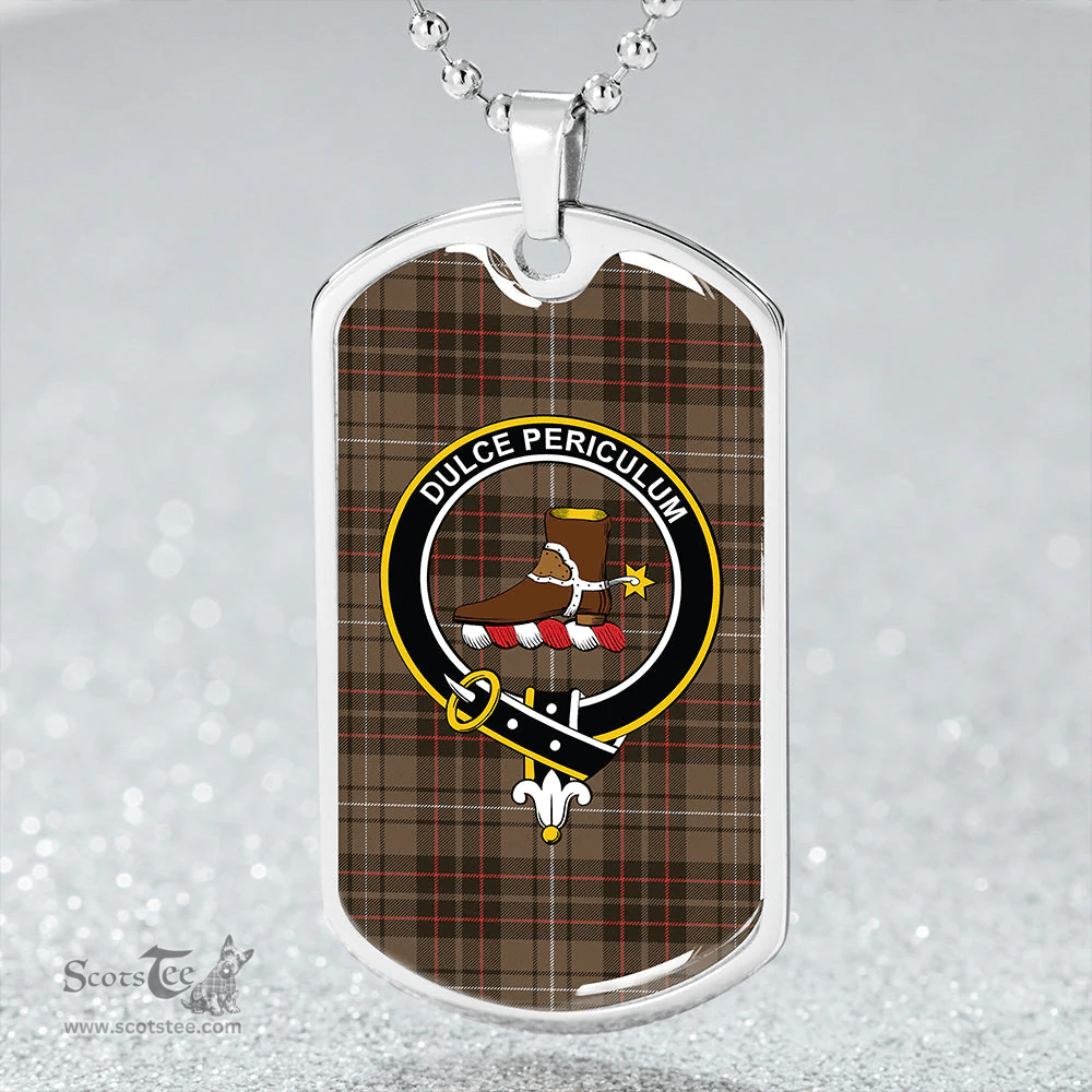 ScottishPlaid MacAulay of Lewis Weathered Clan Tartan Dog Tag Necklace - Crest Classic Scottish Plaid Tartan Plaid