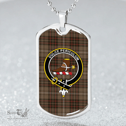 ScottishPlaid MacAulay of Lewis Weathered Clan Tartan Dog Tag Necklace - Crest Classic Scottish Plaid Tartan Plaid