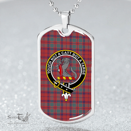 ScottishPlaid MacBean of Tomatin (MacBain of Tomatin) Weathered Clan Tartan Dog Tag Necklace - Crest Classic Scottish Plaid Tartan Plaid