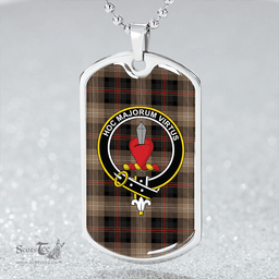 ScottishPlaid Logan #8 Modern Clan Tartan Dog Tag Necklace - Crest Classic Scottish Plaid Tartan Plaid