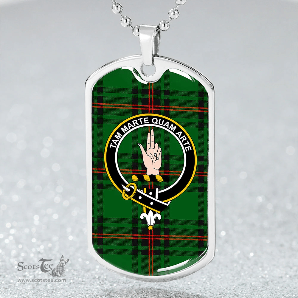 ScottishPlaid Logie Clan Tartan Dog Tag Necklace - Crest Classic Scottish Plaid Tartan Plaid