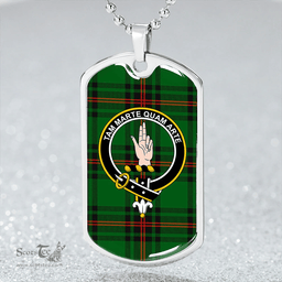 ScottishPlaid Logie Clan Tartan Dog Tag Necklace - Crest Classic Scottish Plaid Tartan Plaid