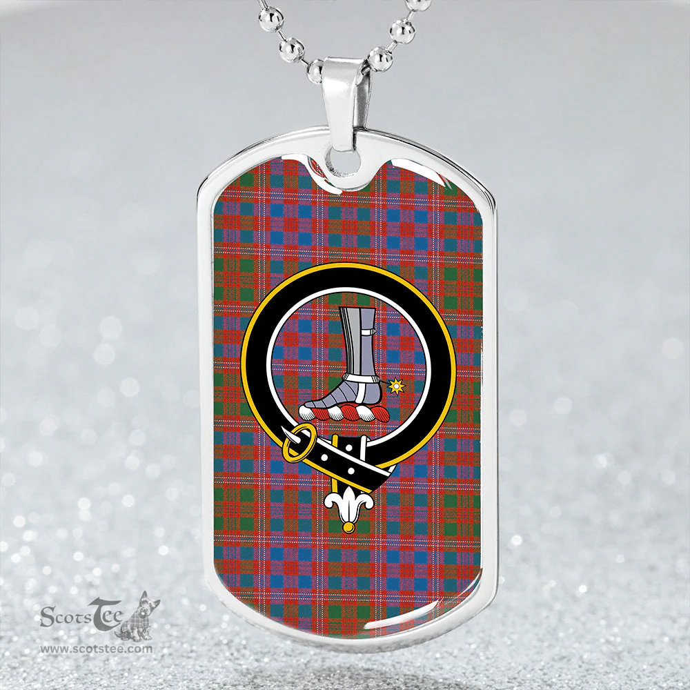 ScottishPlaid MacColl Hunting (MacCall Hunting) Ancient Clan Tartan Dog Tag Necklace - Crest Classic Scottish Plaid Tartan Plaid