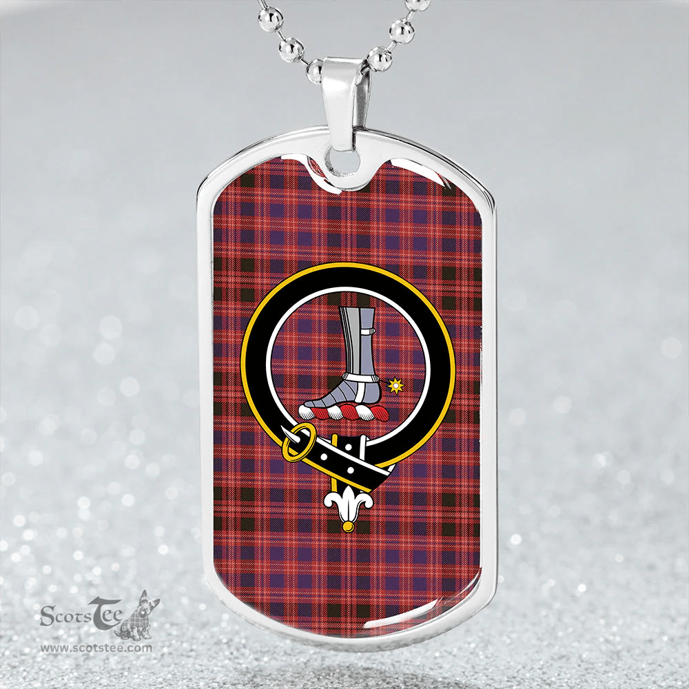 ScottishPlaid MacColl Old (MacCall Old) Weathered Clan Tartan Dog Tag Necklace - Crest Classic Scottish Plaid Tartan Plaid