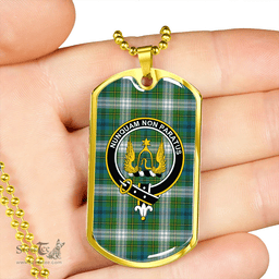 ScottishPlaid Johnstone Dress (Johnson Dress) Ancient Clan Tartan Dog Tag Necklace - Crest Classic Scottish Plaid Tartan Plaid