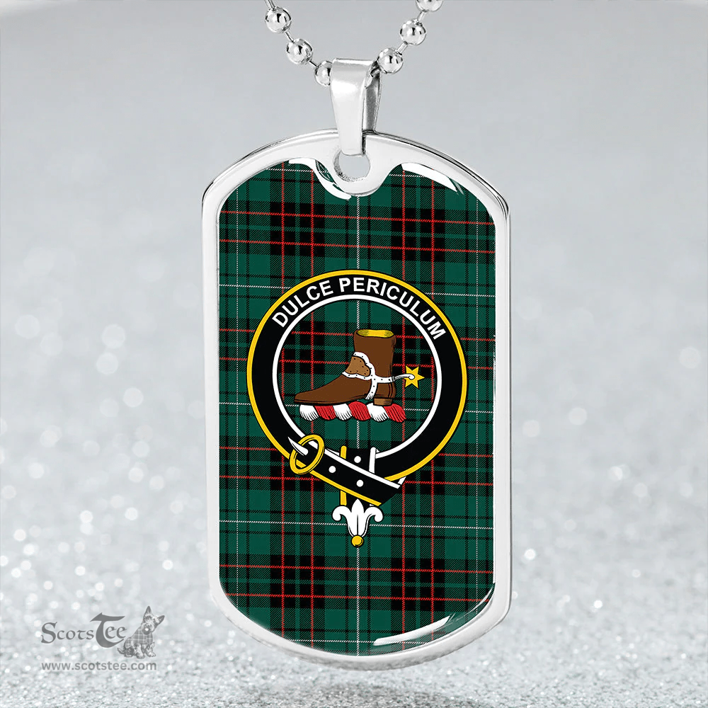 ScottishPlaid MacAulay of Lewis Modern Clan Tartan Dog Tag Necklace - Crest Classic Scottish Plaid Tartan Plaid