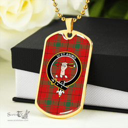 ScottishPlaid MacCulloch #2 (Donald Lord of the Isles #2) Modern Clan Tartan Dog Tag Necklace - Crest Classic Scottish Plaid Tartan Plaid